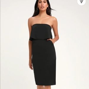 NWT LuLu’s little black dress strapless